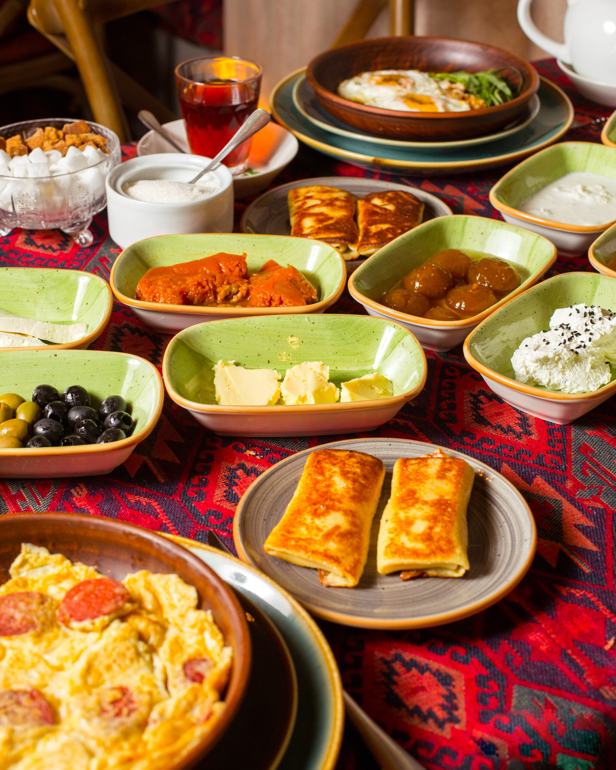 breakfast set on the table